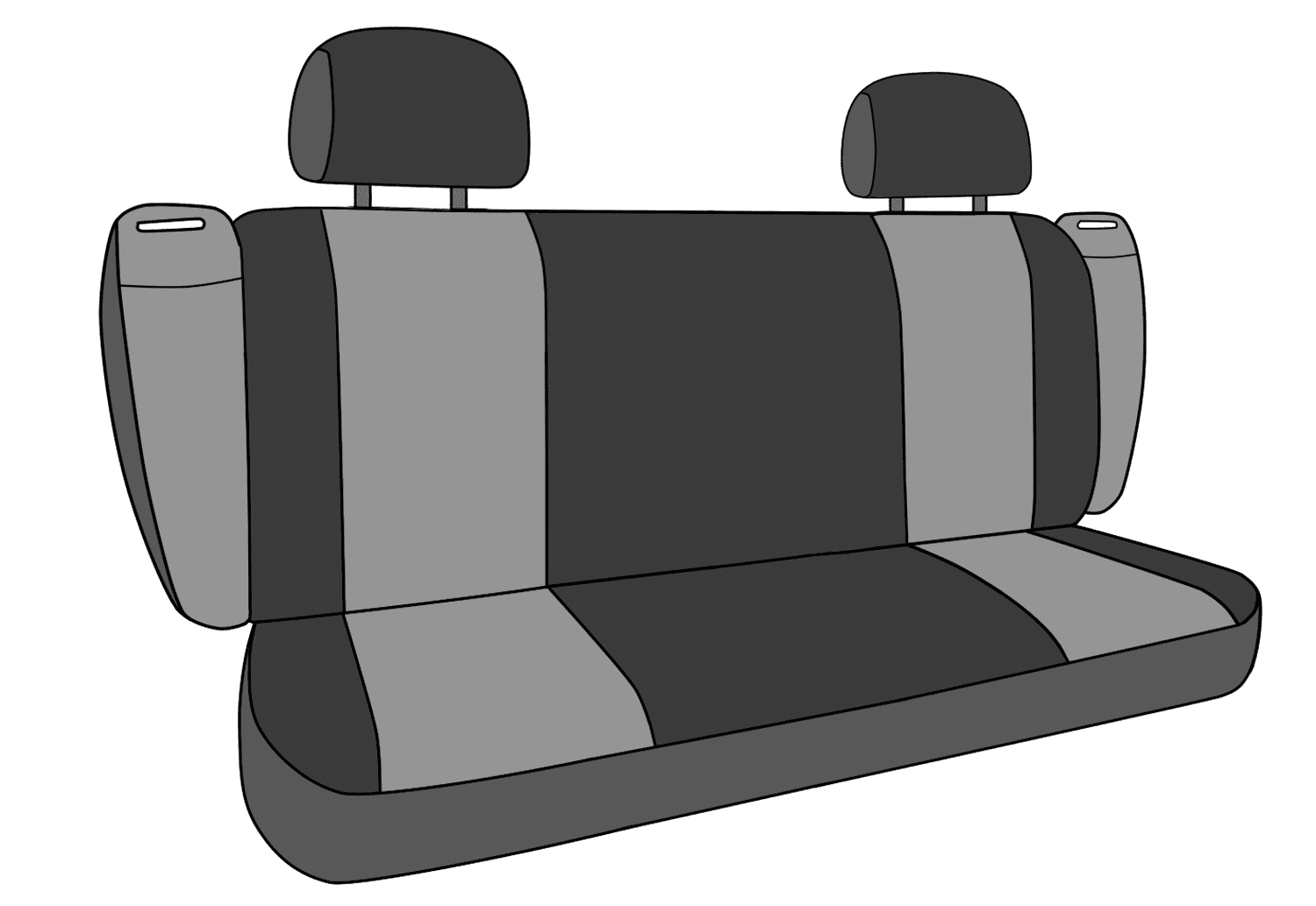 CalTrend Rear Neo Seat Covers for 2006-2011 Honda Civic - HD382-03NN Charcoal Insert with Black Trim