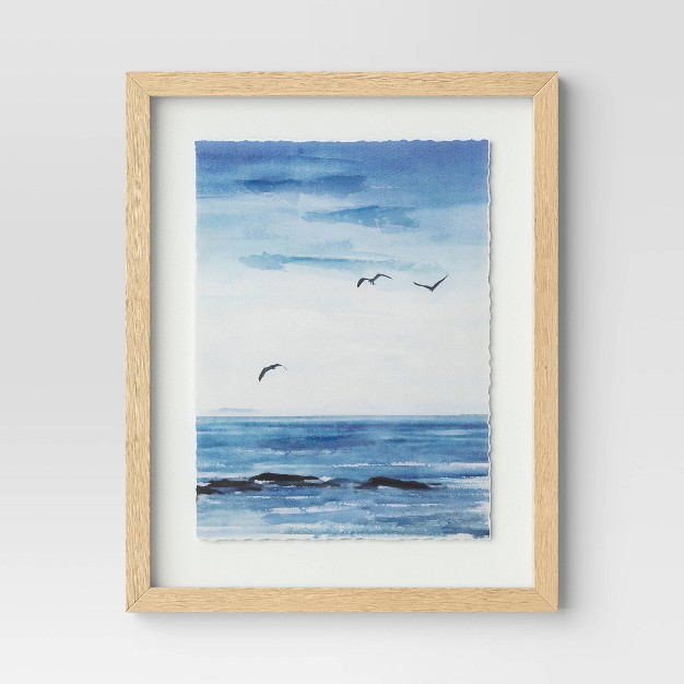 X 20 quot Seascape Framed Art Set Natural