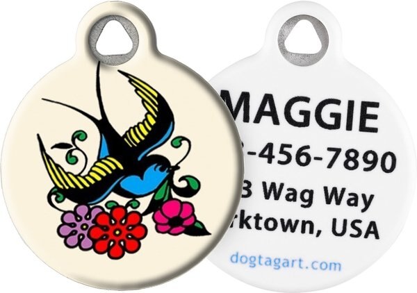 Dog Tag Art Classic Sparrow Tattoo Personalized Dog and Cat ID Tag