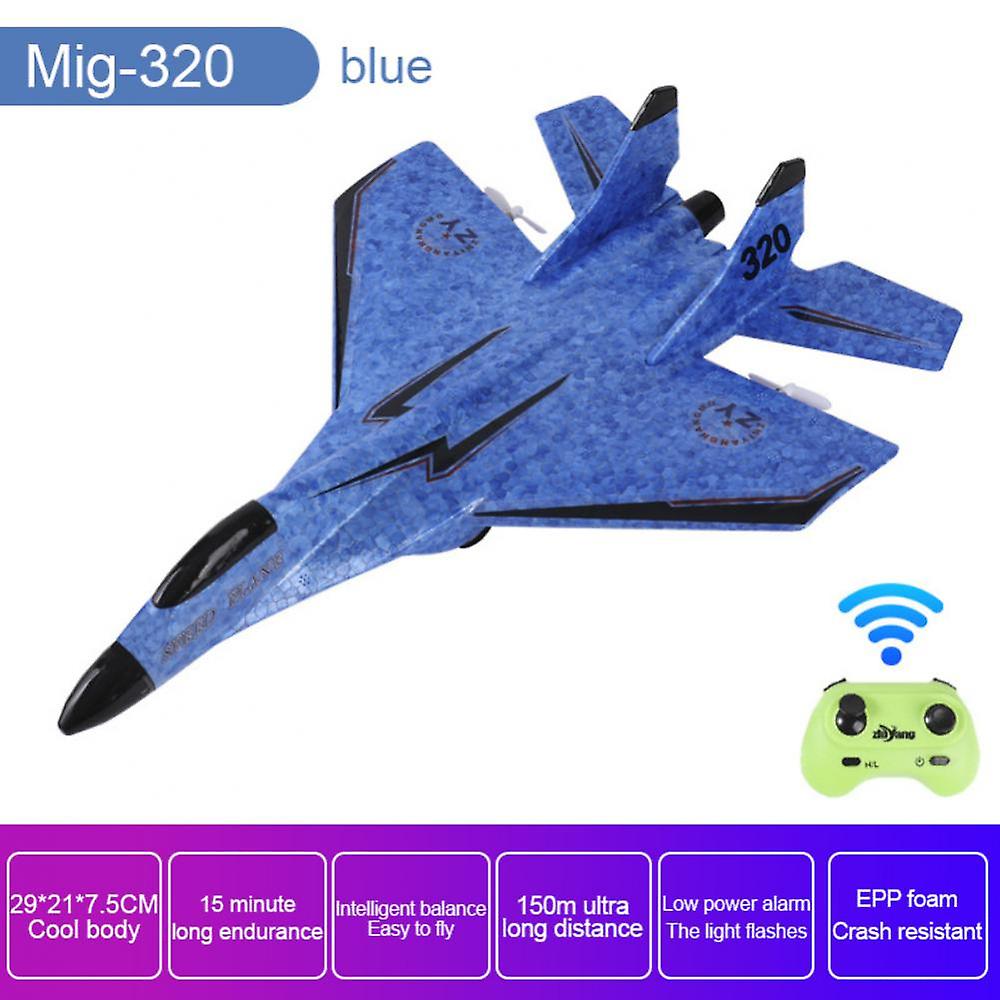 2.4g Remote Control Glider Rc Plane Kids Boys Gift Mig 320 Rc Airplanes Luminous Toy Model