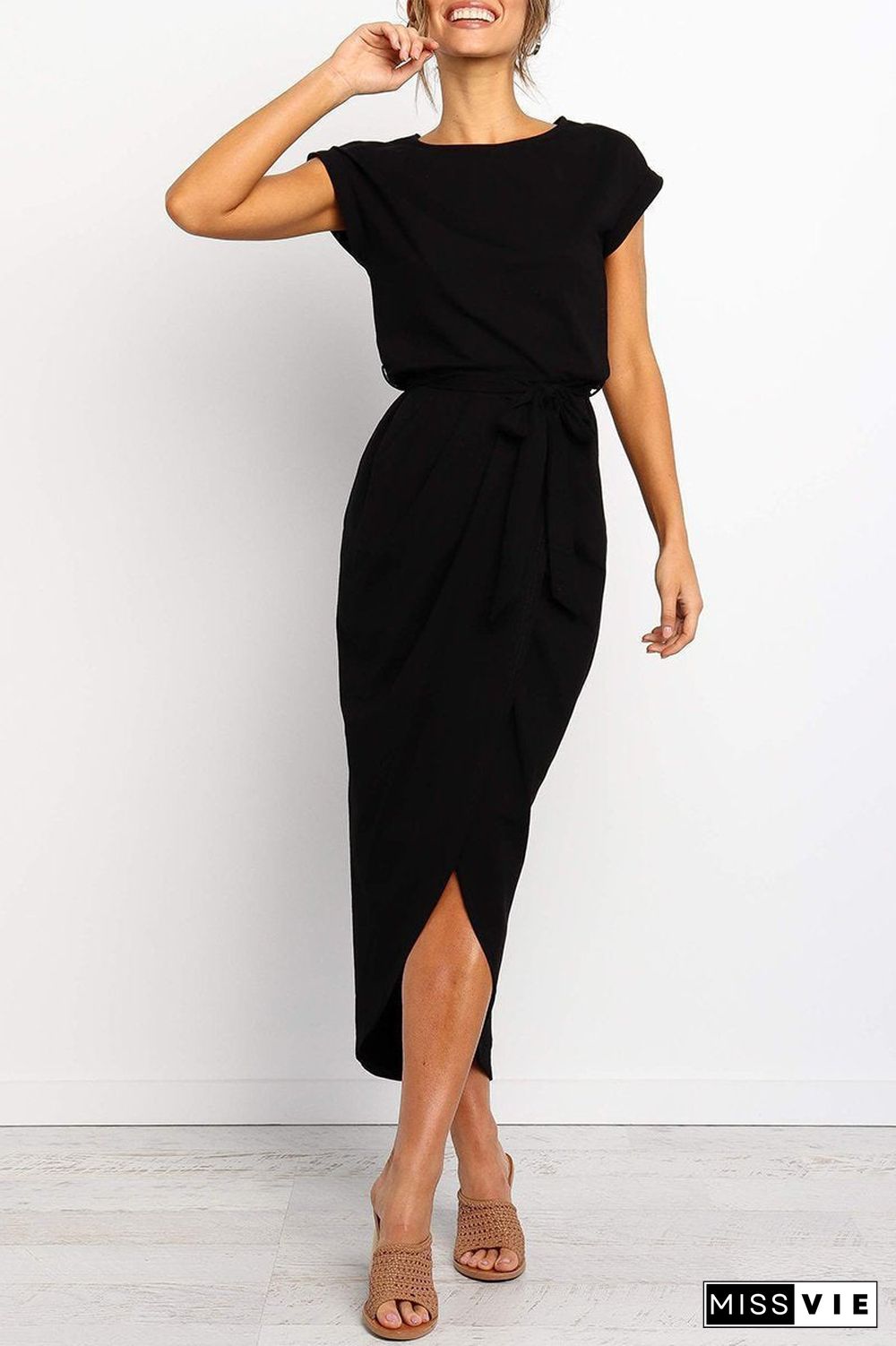 Solid Color Essential Grace Midi Dress(4 Colors)