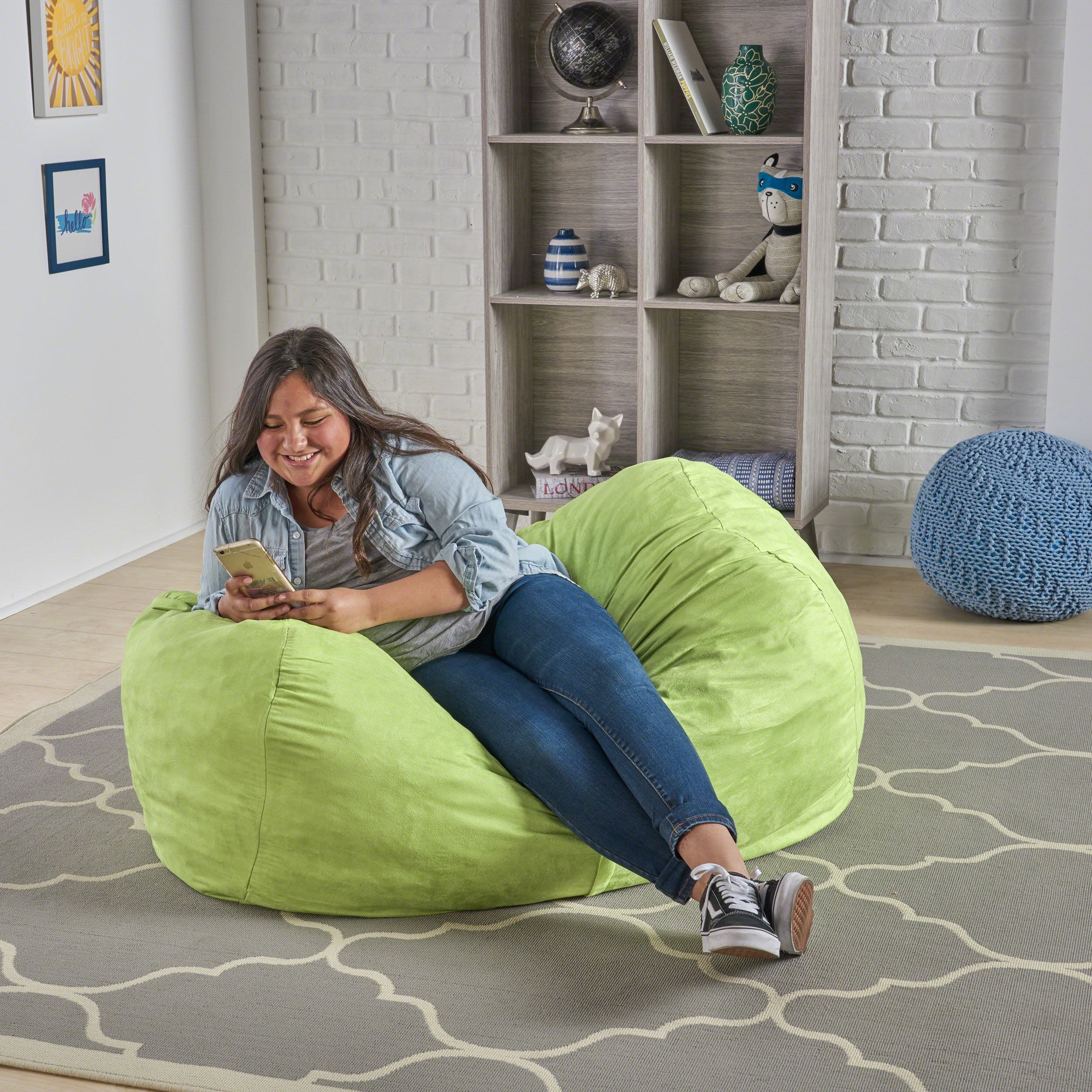 Cassell Fabric 4-foot Lounge Beanbag Chair