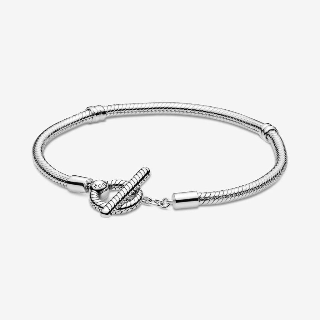 PANDORA  Pandora Moments T-Bar Snake Chain Bracelet in Sterling Silver