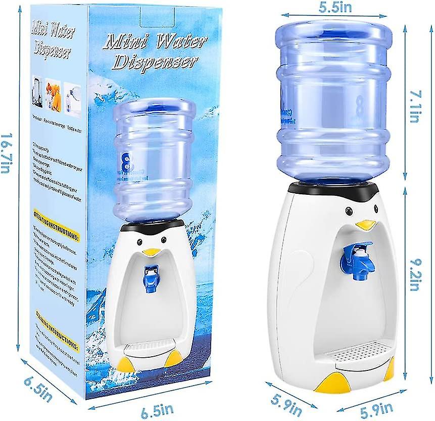 2.5l Mini Cute Penguin Water Dispenser With Water Bucket Drink 8 Water Glasses For Student Dormitory Home Office Gift