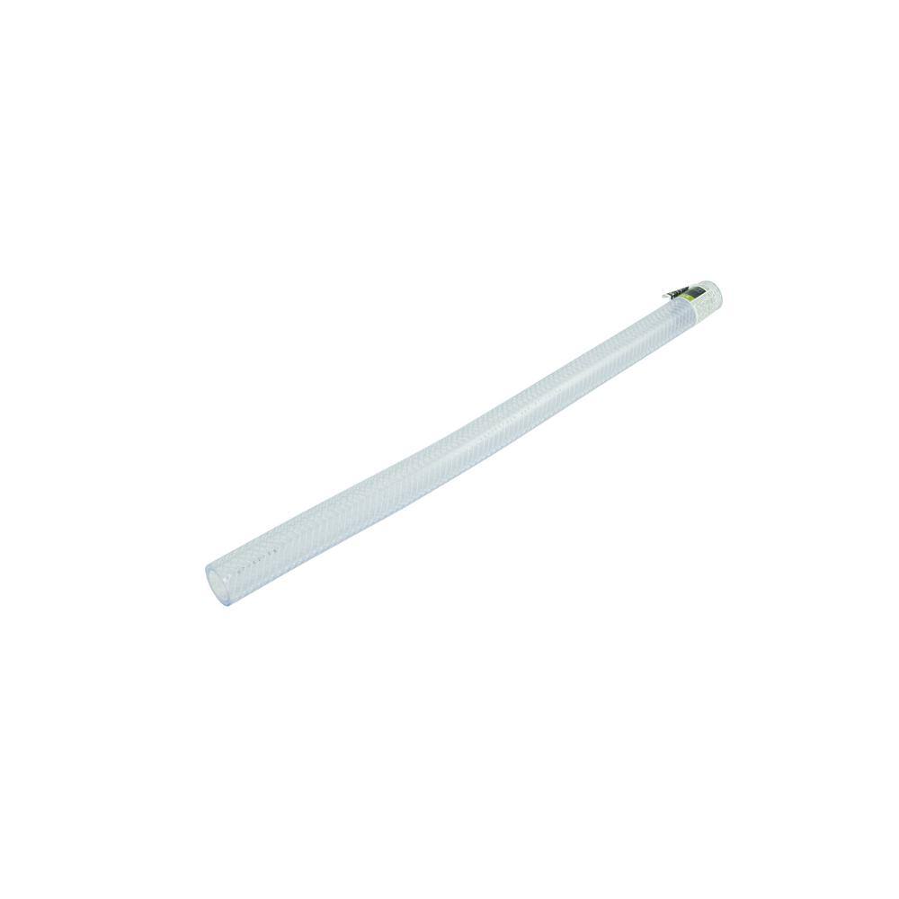 Everbilt 1-38 in. O.D. x 1 in. I.D. x 24 in. Clear PVC Braided Vinyl Tube HKP002-PVC006