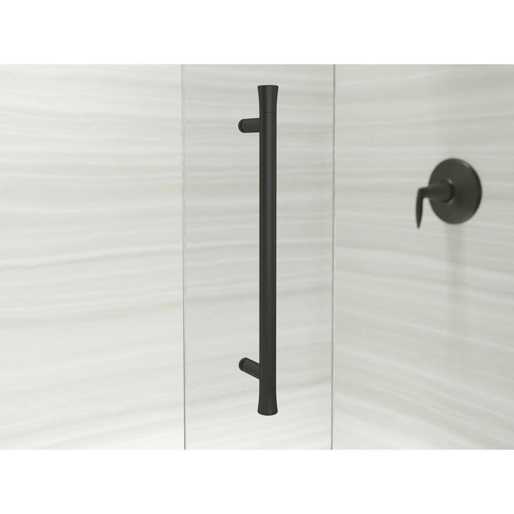 KOHLER Elmbrook 59.625 in. x 61.5625 in. Frameless Sliding Bathtub Door in Matte Black K-706853-8L-BL