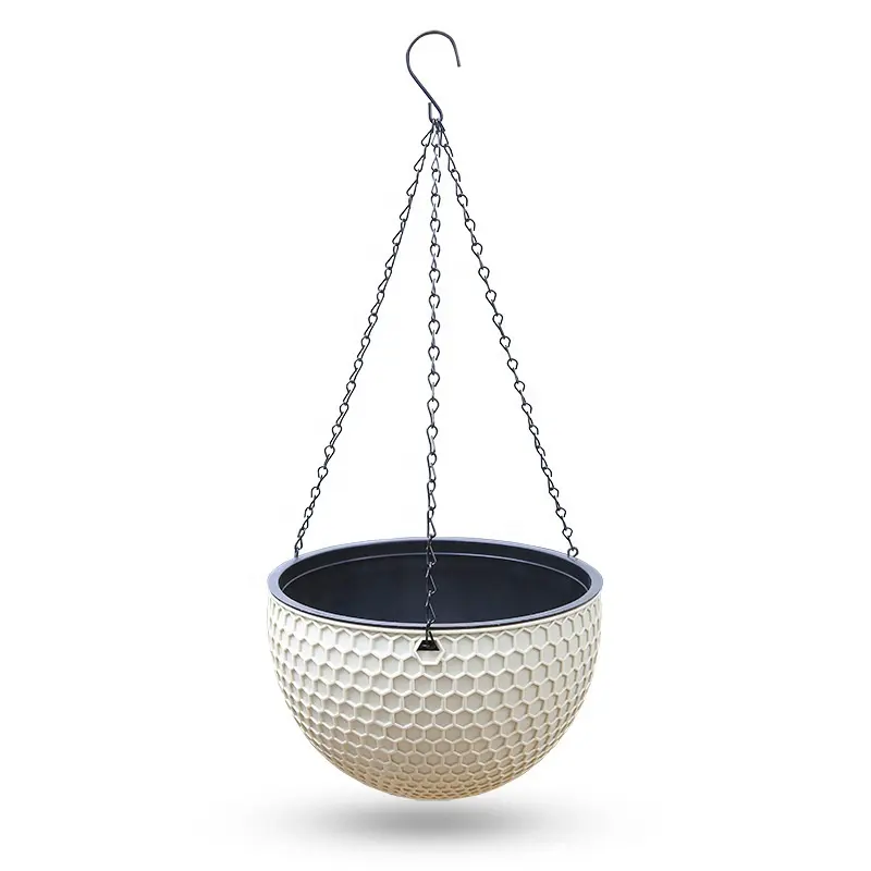 DL3198 Garden Supplies Plastic Desk top Hook Horticulture Flower Pots Hanging Plastic Flower Pot For Outside Decoration