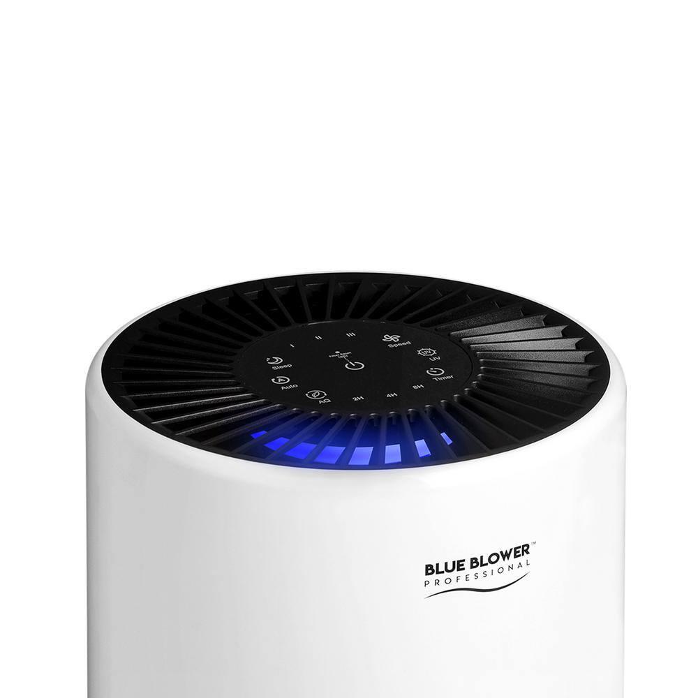 BLUE BLOWER PROFESSIONAL True HEPA UV Active Carbon Filter Air Purifier with 4Stage Filtering for Small to Medium Rooms up to 250 sqft