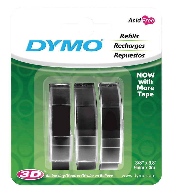 LABEL TAPE3/8X9.8'BLK3PK