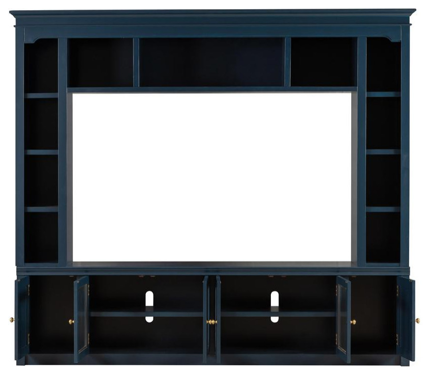 Virginia Blue Entertainment Center for TVs up to 75   Contemporary   Entertainment Centers And Tv Stands   by BisonOffice  Houzz