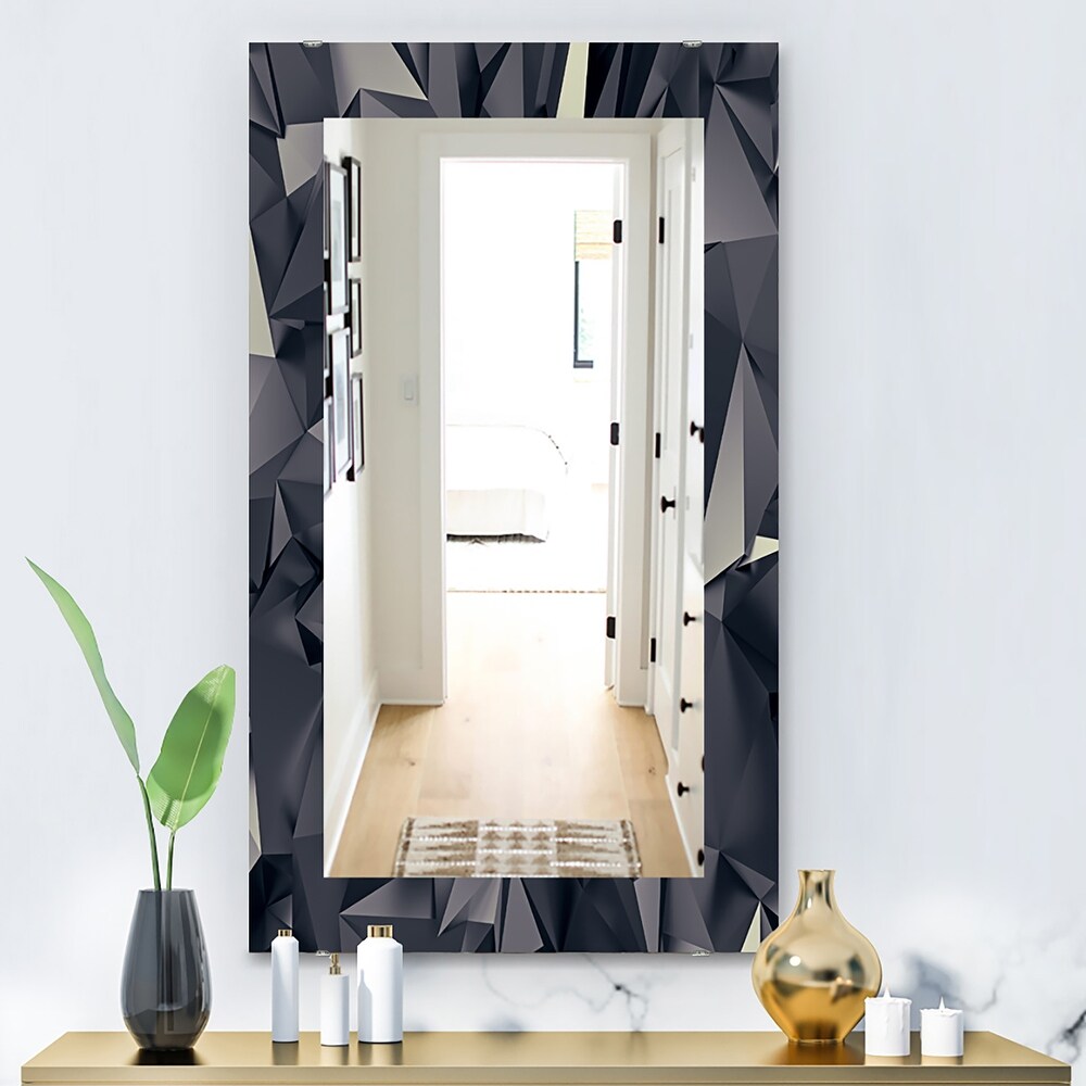 Designart 'Shades Of Black' Modern Mirror   Printed Wall Mirror