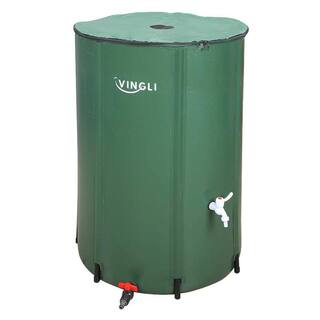 VINGLI 100 Gal. Collapsible Rain Barrel Portable Water Storage Tank Rainwater Collection HDG26000757