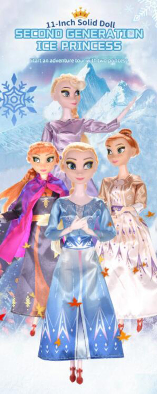 4PCS Set Disney Frozen Elsa Anna Dolls Sets, 11" High Frozen Princess Doll Toys with Accessories Olfa Sets Girl's Christmas Gift Box,Girl Collectible