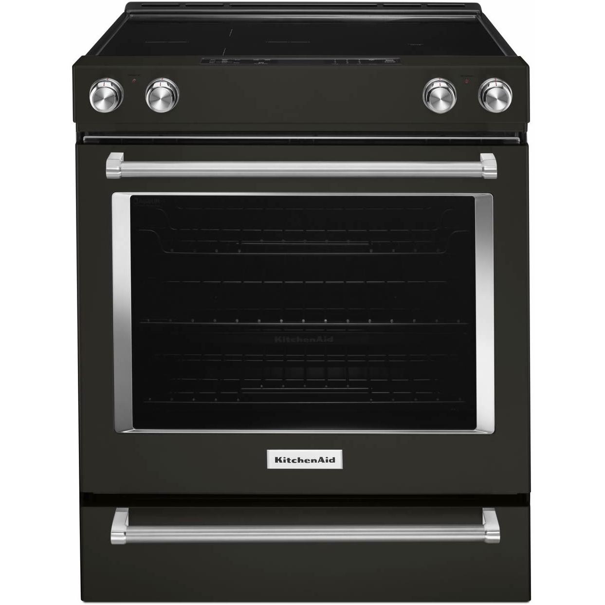 KitchenAid 30-inch Slide-In Electric Range with Even-Heat? True Convection YKSEG700EBS