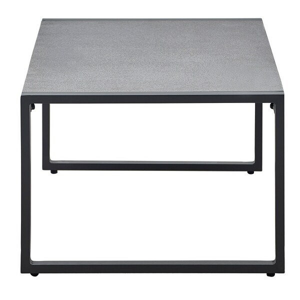 Tommy Hilfiger Hampton Outdoor Coffee Table with Natural Gray Pebbled Glass