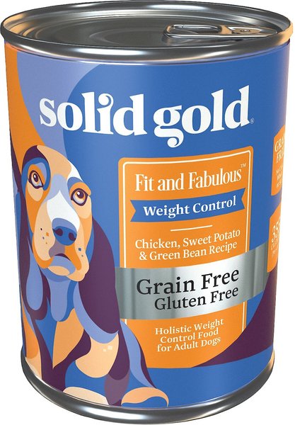 Solid Gold Fit and Fabulous Chicken， Sweet Potato and Green Bean Weight Control Recipe Grain-Free Canned Dog Food