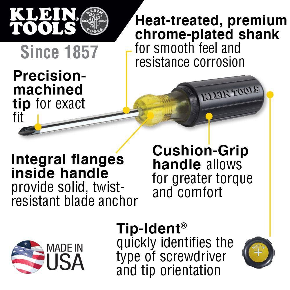 Klein Tools Cushion-Grip Screwdriver Set 7 Pc 85076 from Klein Tools