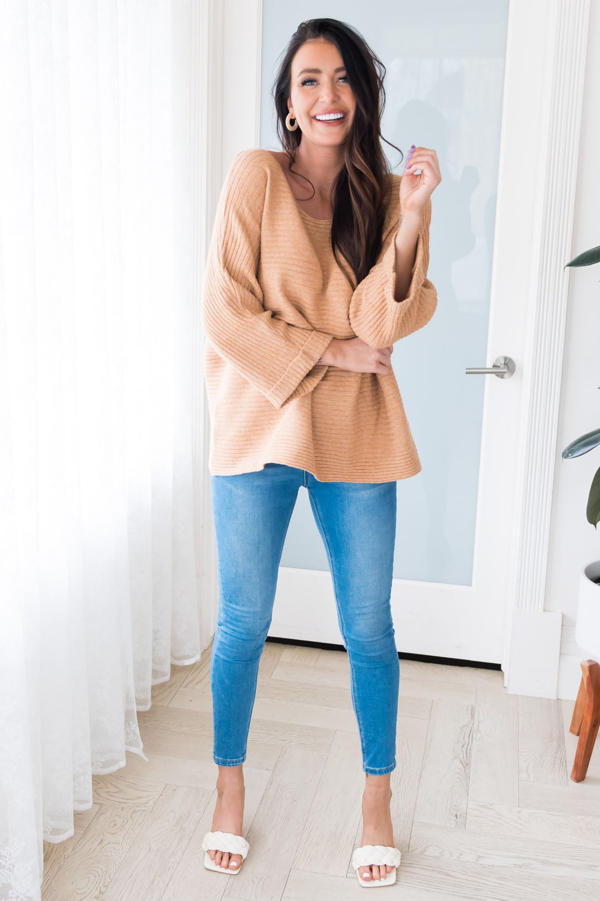 Breezy and Beautiful Modest Ribbed Sweater