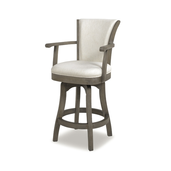 Williams Oak Wood Swivel Bar Stool and Counter Stool with Armrests