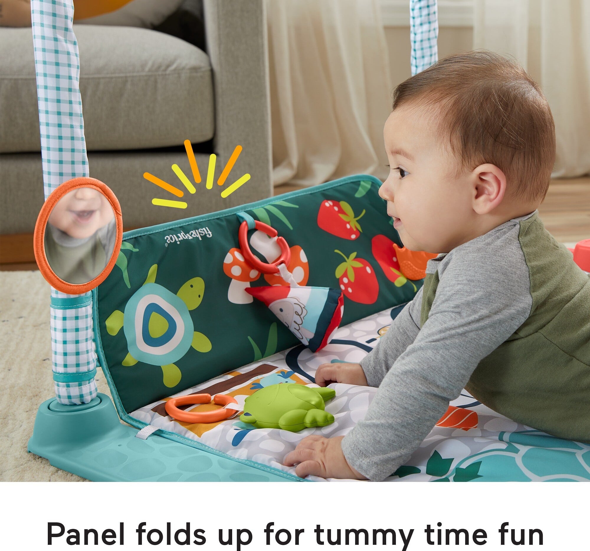 Fisher-Price 3-in-1 Baby Gym with 5 Sensory and Fine Motor Toys for Newborn to Toddler Play