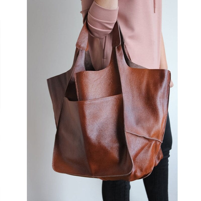 Oversized leather tote