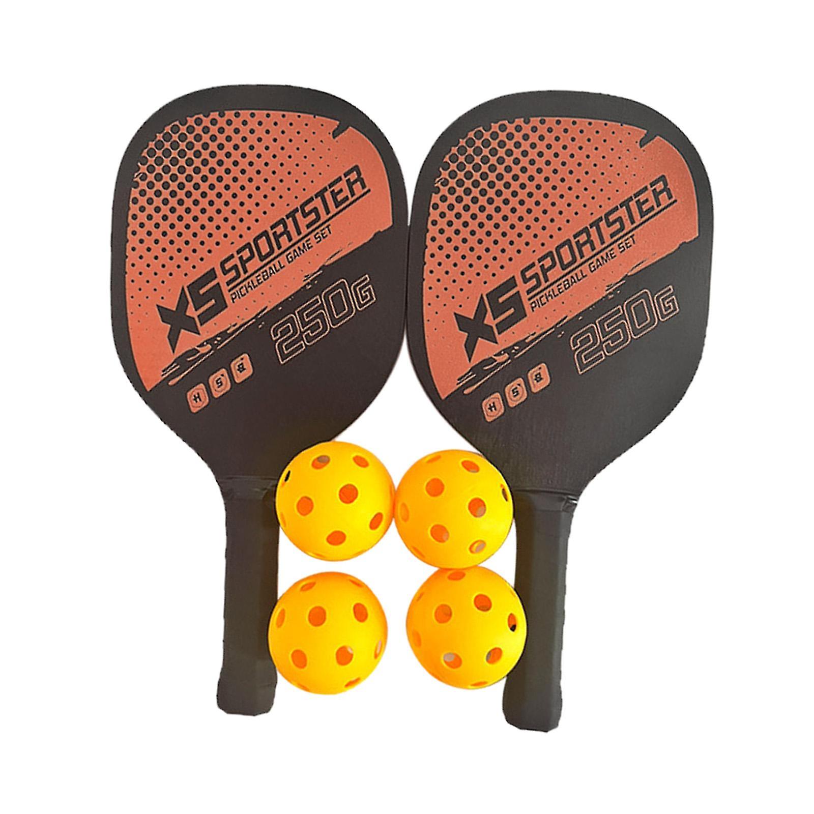 Pickleball Rackets Wood Pickleball Paddles Set For Beginner Men Women Player Orange