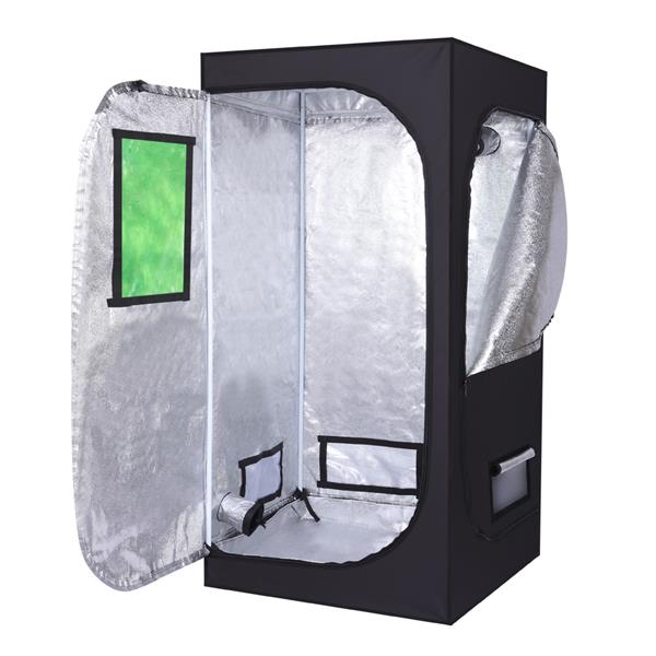 Fithood LY-80*80*160cm Home Use Dismountable Hydroponic Plant Growing Tent with Window Green and Black