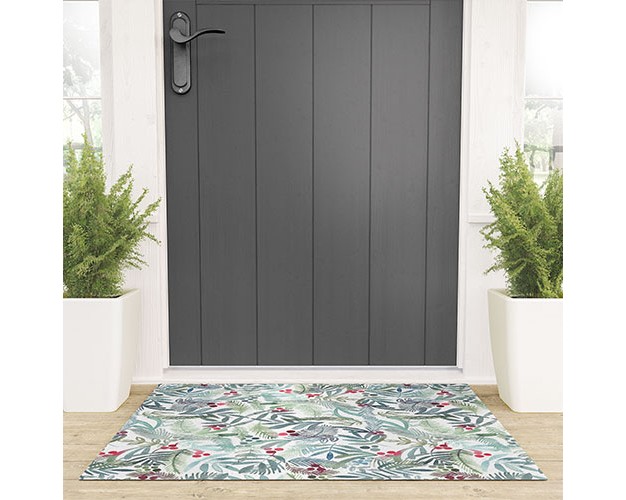 Dash And Ash Ferns And Holly Looped Vinyl Welcome Mat Society6