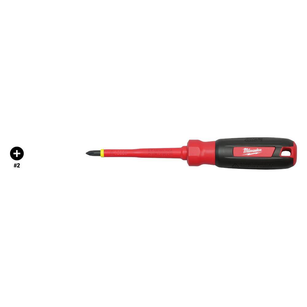 MW 4 in. #2 Philips 1000-Volt Insulated Screwdriver 48-22-2212