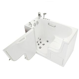 Ella Wheelchair Transfer 26 52 in. Walk-In Whirlpool Bathtub in White with Independent Foot Massage Fast Fill Faucet LHD OLA2652HH2PL