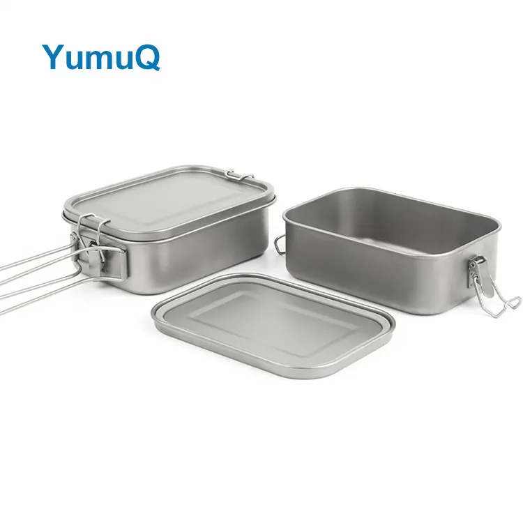 YumuQ 800ml Ultralight Pure Titanium Camping lunch box With Leakproof For One Person Travel Hiking