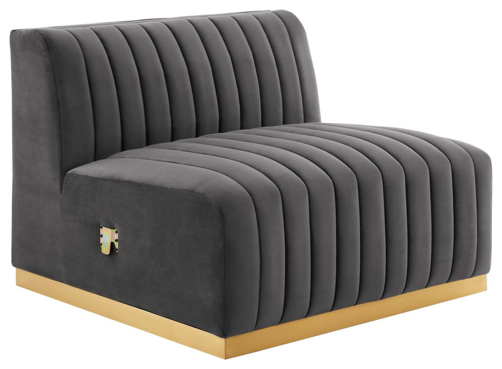 Conjure Channel Tufted Velvet Sofa   Contemporary   Sofas   by Modway  Houzz