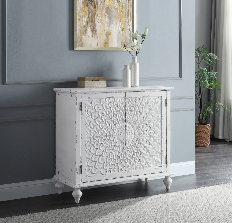 Ac00286  Console Table  Antique White Finish  Daray   French Country   Console Tables   by Acme Furniture  Houzz