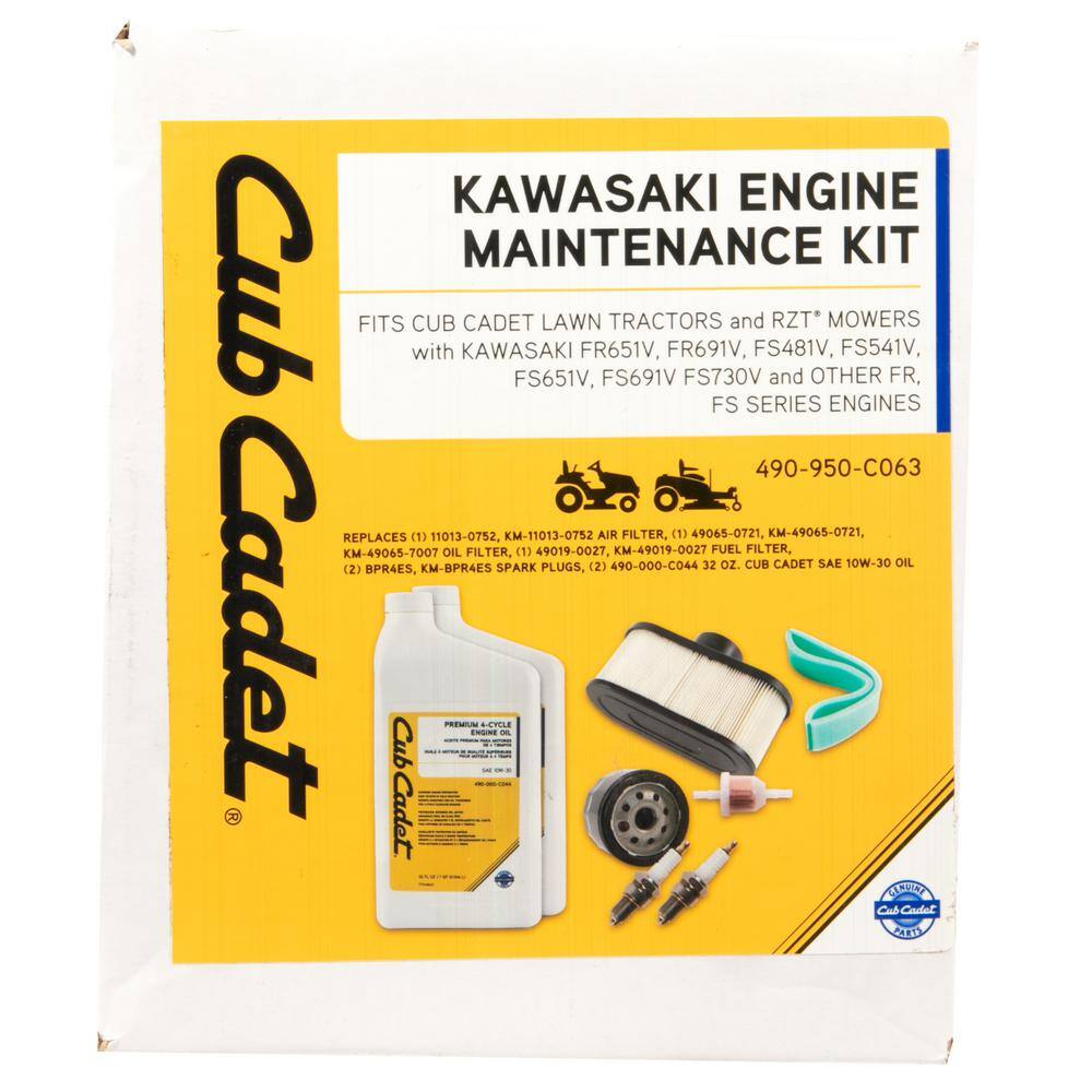 Cub Cadet Maintenance Kit for Lawn Tractors and RZT Mowers with Kawasaki FR and FS Series Engines 490-950-C063