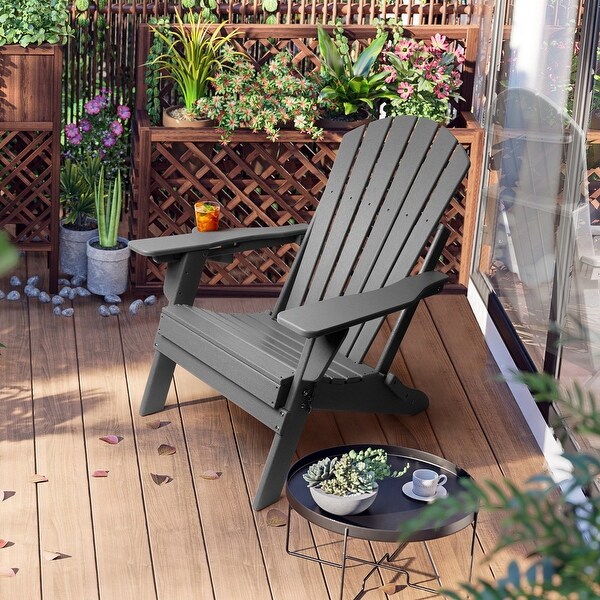 Vrakae Adjustable and Folding Adirondack Chair with Cup Holder