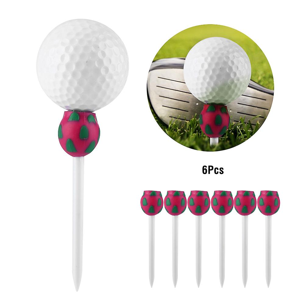 6pcs Portable Flower Shape Plastic Golf Tees Set Golfing Training Practice Tool Accessory