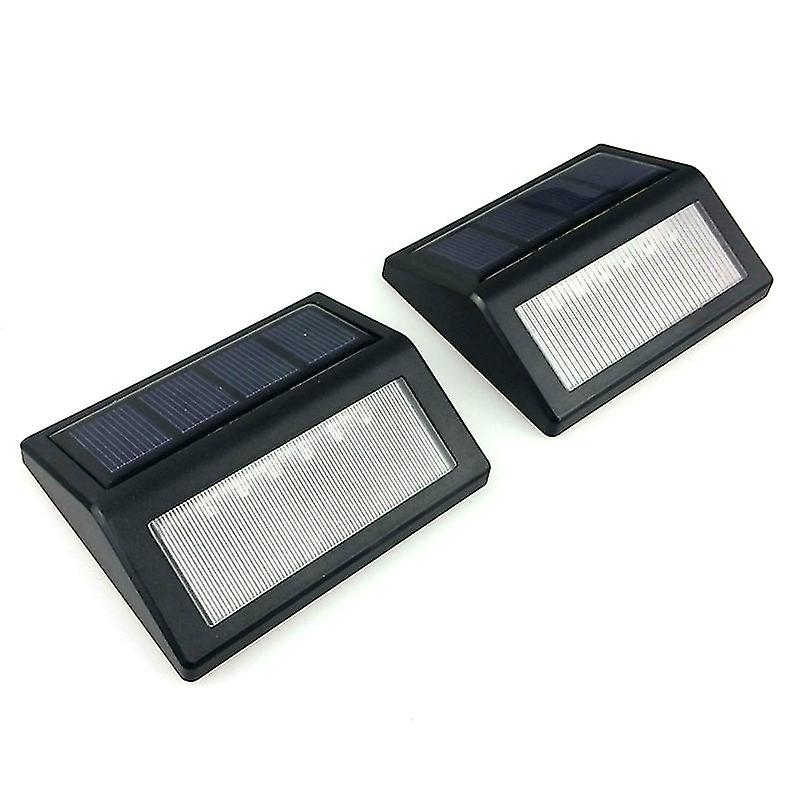 Miman 2pcs Outdoor Solar Powered Step Lights Deck Lights Stair Lights Waterproof Outdoor Security Lighting