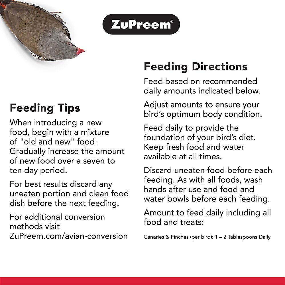 ZuPreem FruitBlend Flavor with Natural Flavors Daily Extra Small Bird Food