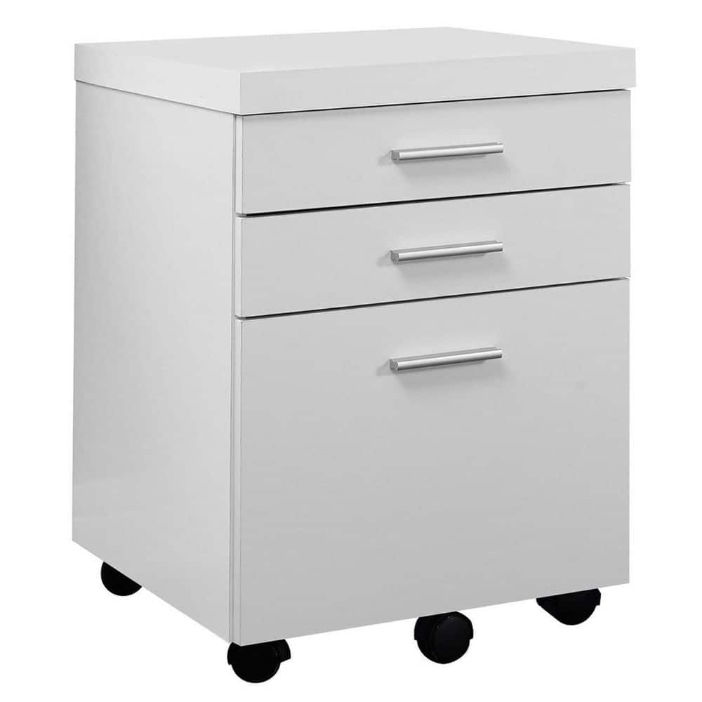 Monarch Specialties 3-Drawer White Rolling Portable Filing Cabinet (2-Pack) 2 x VM-7048