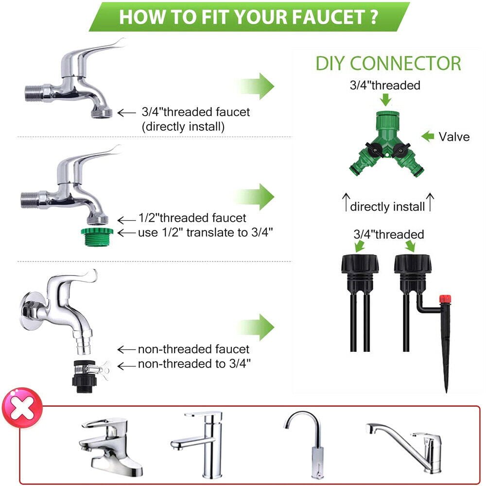 100FT/30M Micro Drip Irrigation System Kit DIY Saving Water Automatic Irrigation Equipment Set for Garden，Greenhouse，Flower Bed，Patio，Lawn