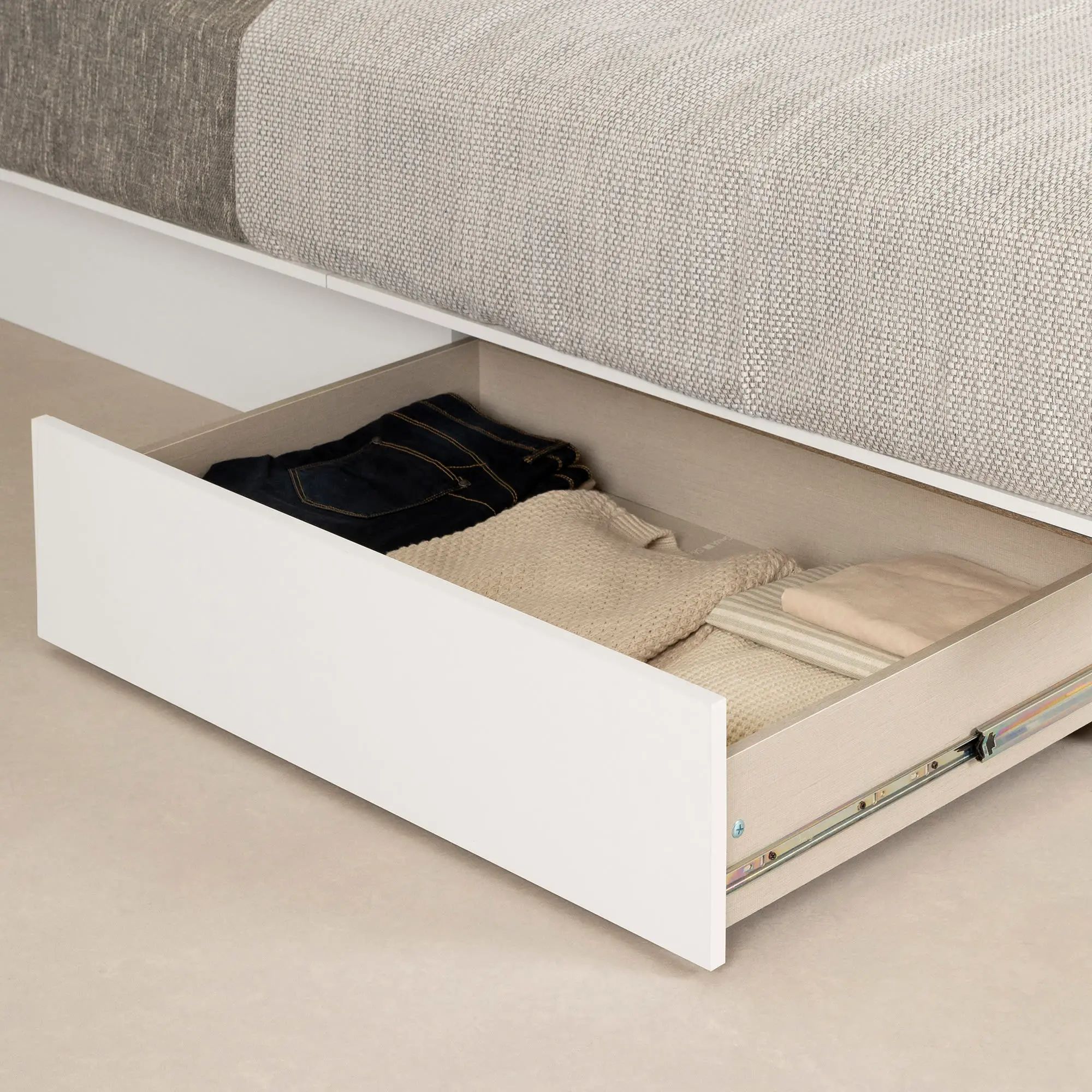 Fusion Full/Queen Pure White Platform Bed - South Shore