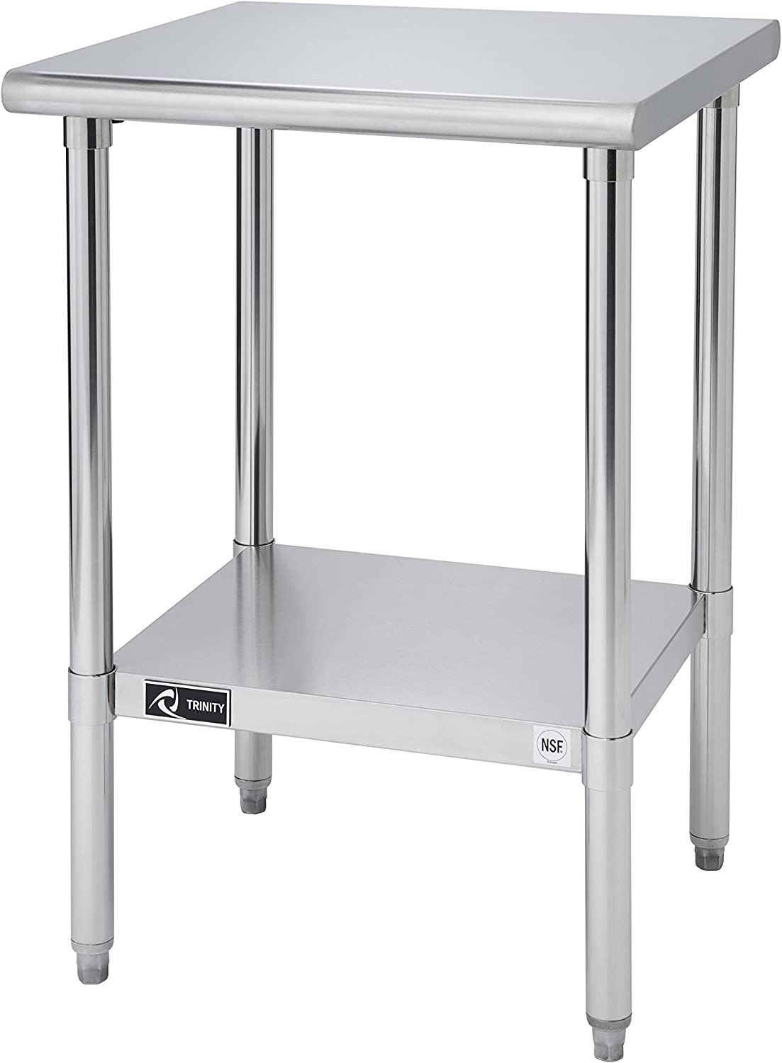 TRINITY TLS-1901 EcoStorage NSF Certified Stainless Steel Table， 24 Inch