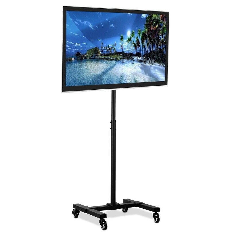 Mount It! Mobile TV Stand with Wheels   Black