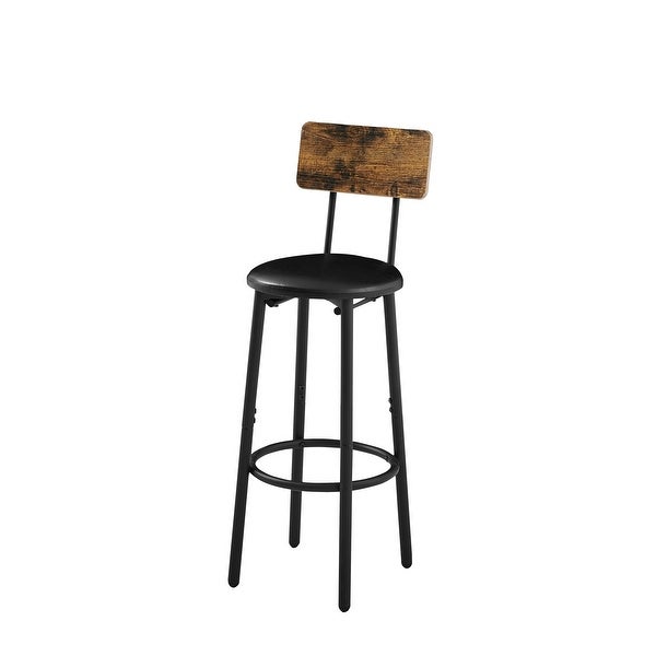 3pcs Industrial Style Bar Table Set with Wine Bottle Storage Rack