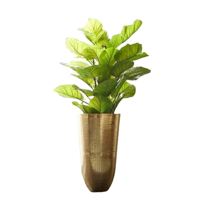 Manufacturer Supplier Gold Metal Planters for Garden Home Decorative Plant Custom Shape Flower Pot Luxury Floor Planter