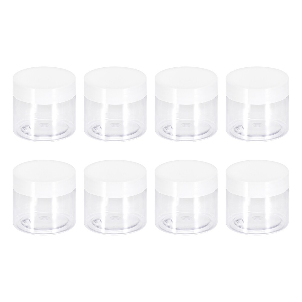 8Pcs 150ml Clear Plastic Jars with White Lid Food Storage Containers for Kitchen