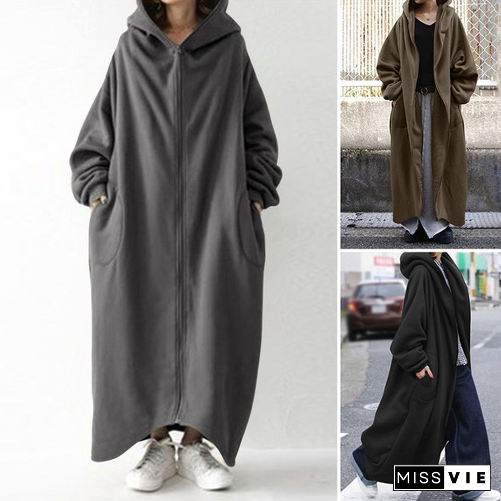 Women Long Cardigan Coat Tops Outwear  Hoodies Hoody  Blouse Kaftan Shirt Dress Plus  size