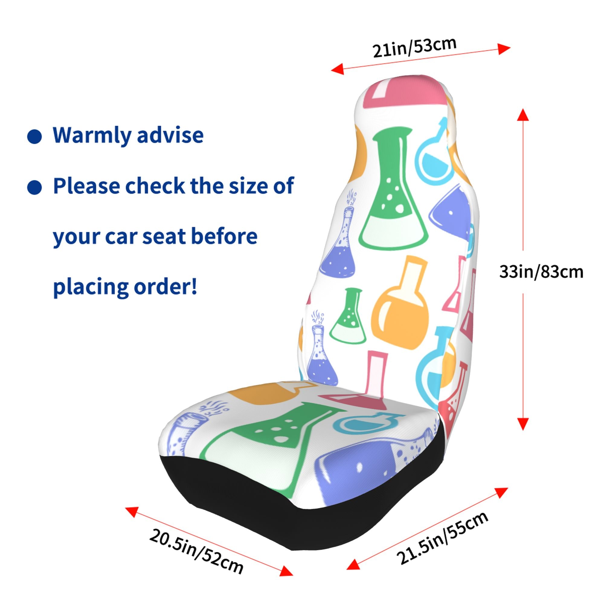 ZICANCN Car Seat Cover Chemical Flask Print Car Front Seat Covers Protectors ， Automotive Seat Covers for Cars Trucks Suv