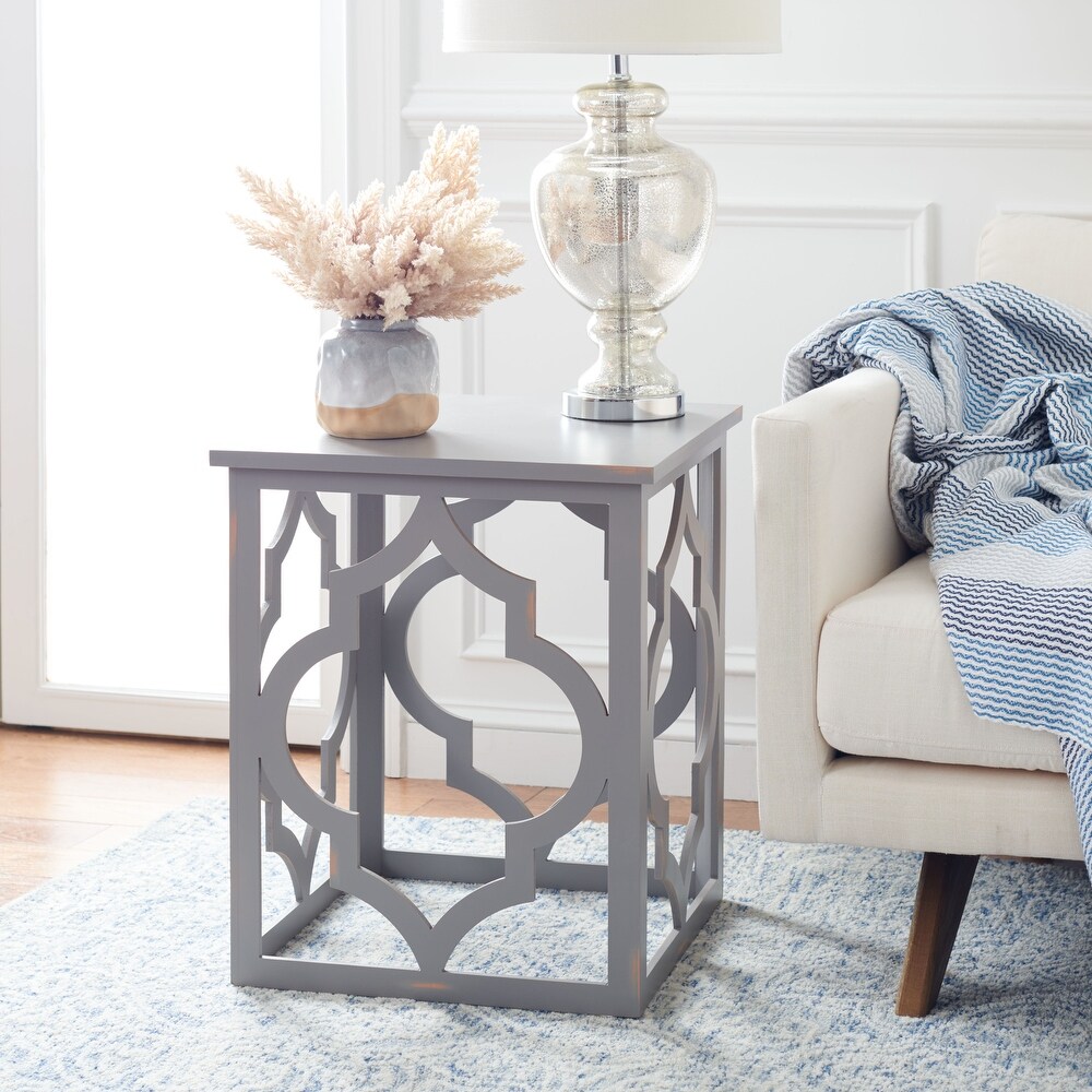 SAFAVIEH Milo Trellis Silver Leaf End Table.   19\