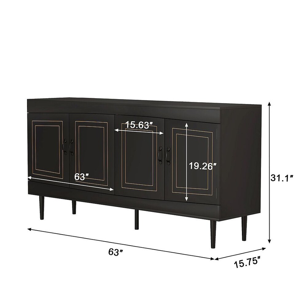 Kitchen Storage Cabinet Sideboard Buffet Cupboard with Doors